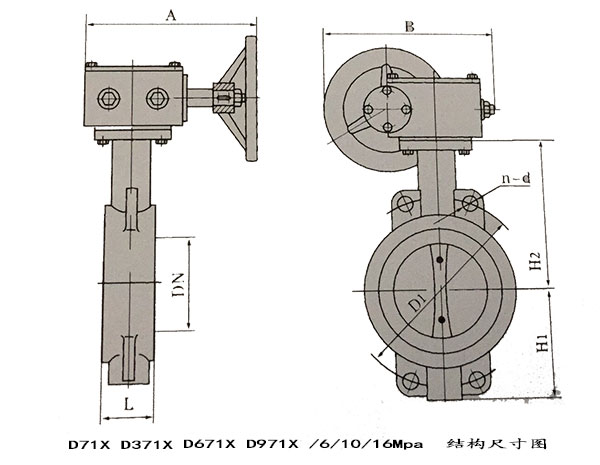 瑞奇閥門_對夾蝶閥結構尺寸圖 瑞奇閥門_對夾蝶閥結構尺寸圖